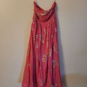 Free People peach strapless dress